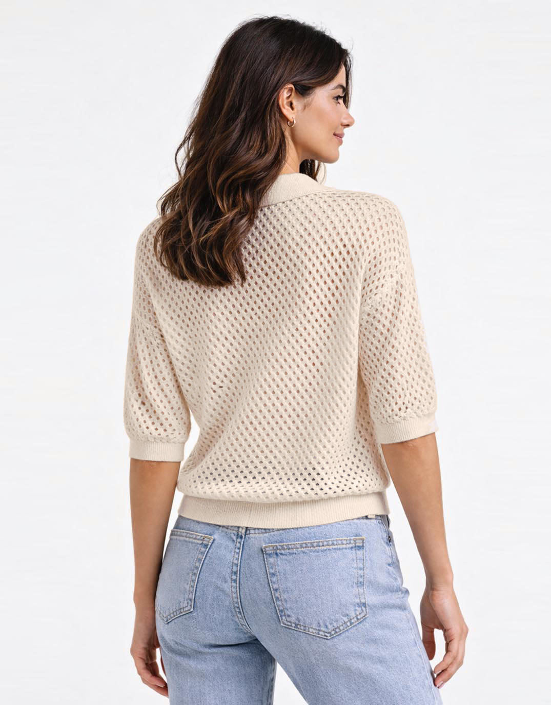 Urban Luxury Crochet Sweater (Beige)