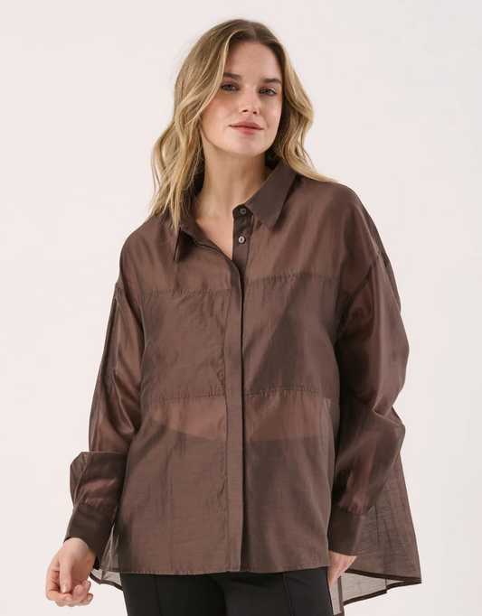 Sass Clothing Val Oversized Shirt (Chocolate)