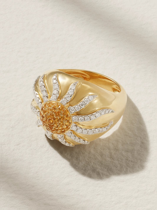 18-karat Gold, Citrine And Diamond Ring