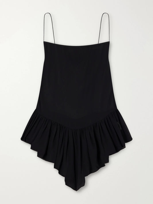 TOVE Harlowe Asymmetric Ruffled Silk-chiffon Blouse
