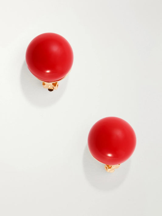 Carolina Herrera Resin And Gold-tone Earrings
