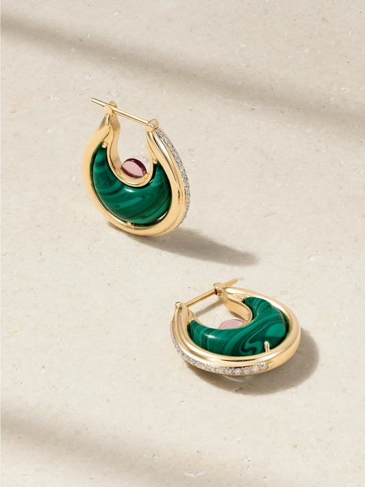 Diana Big 18-karat Gold Multi-stone Earrings