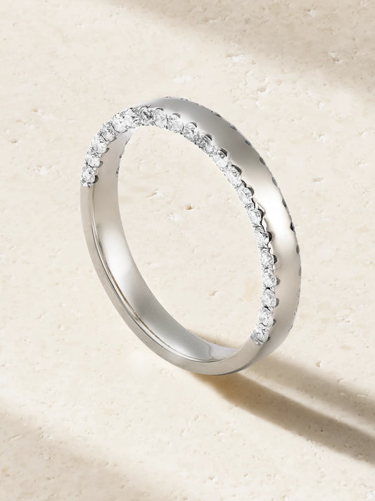 Grignotée 9-karat White Gold Diamond Ring