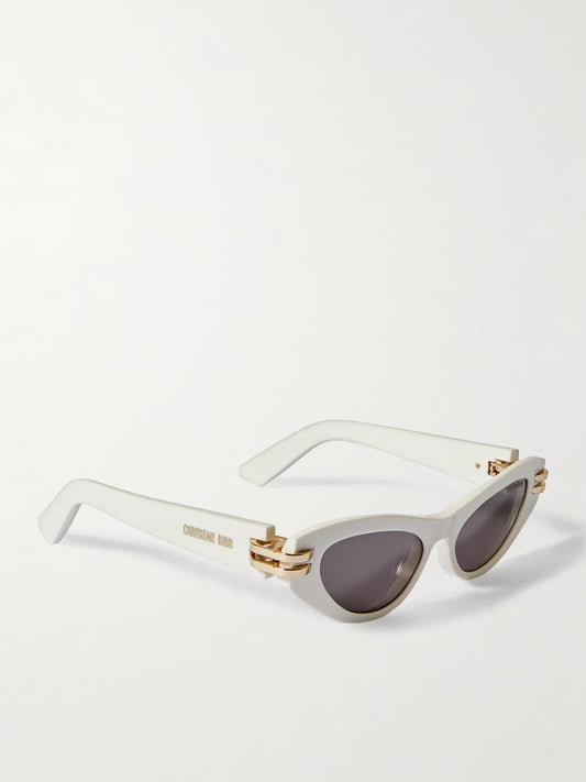 Cdior B1u Cat-eye Acetate And Gold-tone Sunglasses