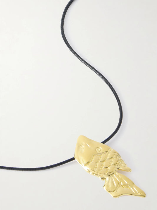 Pisces Recycled Gold-plated Cord Necklace