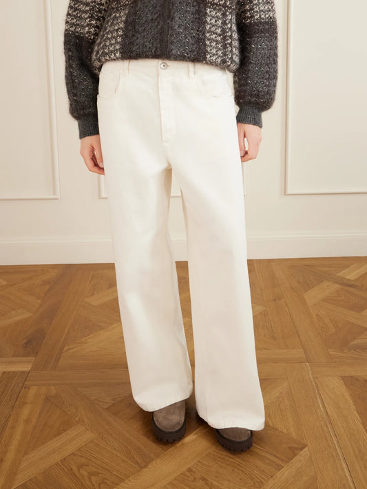 Embellished High-rise Wide-leg Jeans