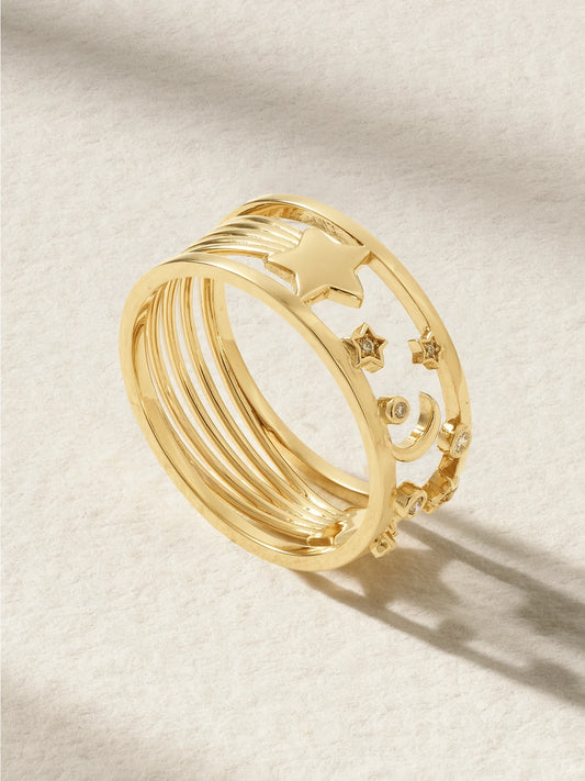 Starry 18-karat Gold Diamond Ring