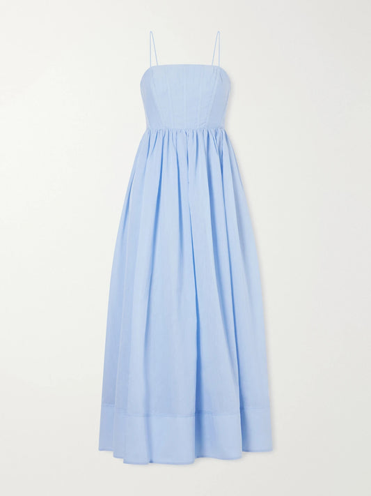 Aje Rosie Cotton And Silk-blend Poplin Maxi Dress