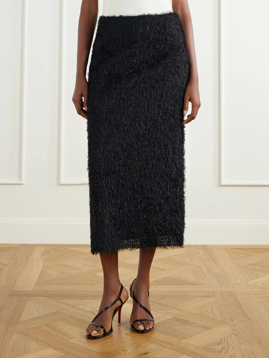 Abadia Plush Midi Skirt