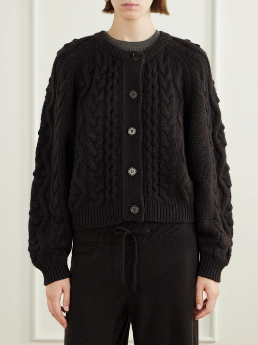 LISA YANG Winroe Cable-knit Cashmere Cardigan