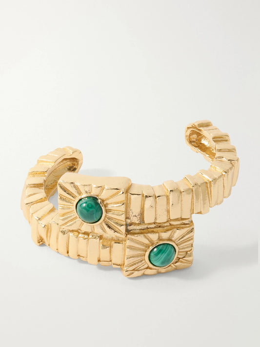 Paola Sighinolfi Kabala Gold-plated Malachite Bracelet