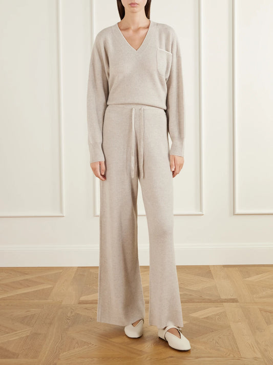 Arch4 Partridges Ribbed Cashmere Sweater And Pants Set