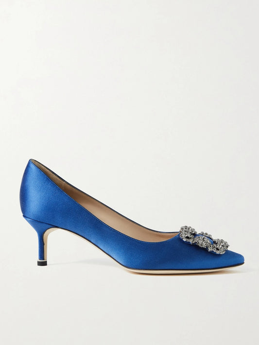 Hangisi 50 Crystal-embellished Satin Pumps