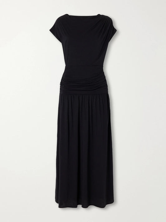La Ligne Milla Draped Cotton-blend Jersey Maxi Dress