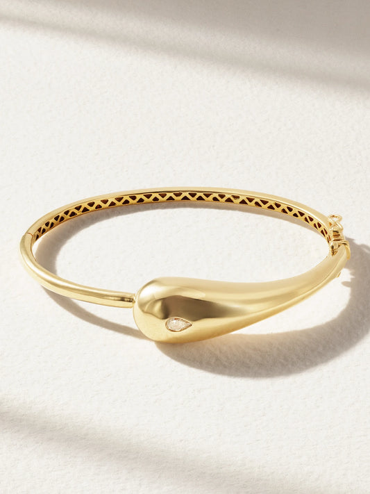 Droplet 14-karat Gold Diamond Bracelet