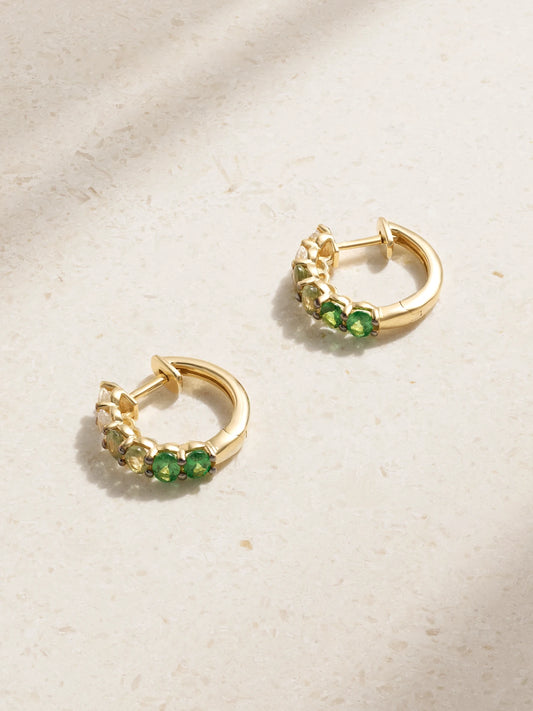 Roxanne First 14-karat Gold Sapphire Hoop Earrings