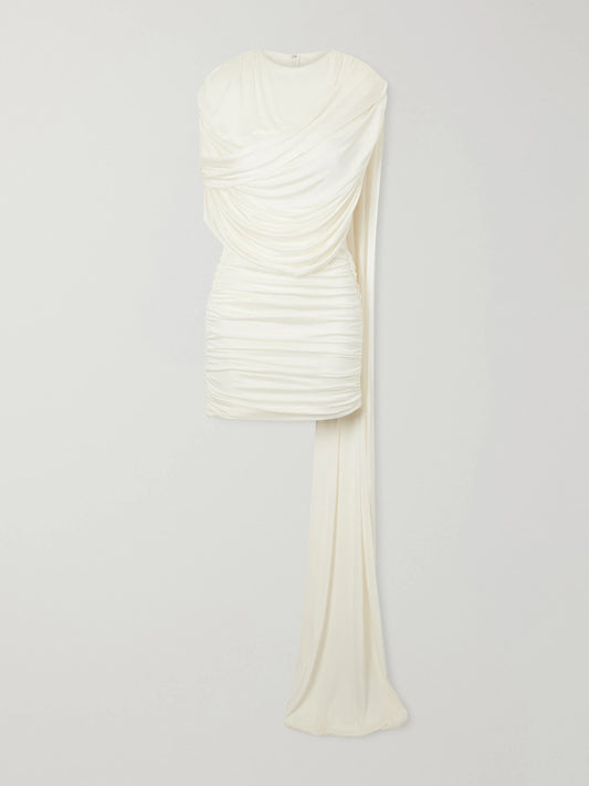 Ilkyaz Ozel Khara Gathered Satin-jersey Mini Dress