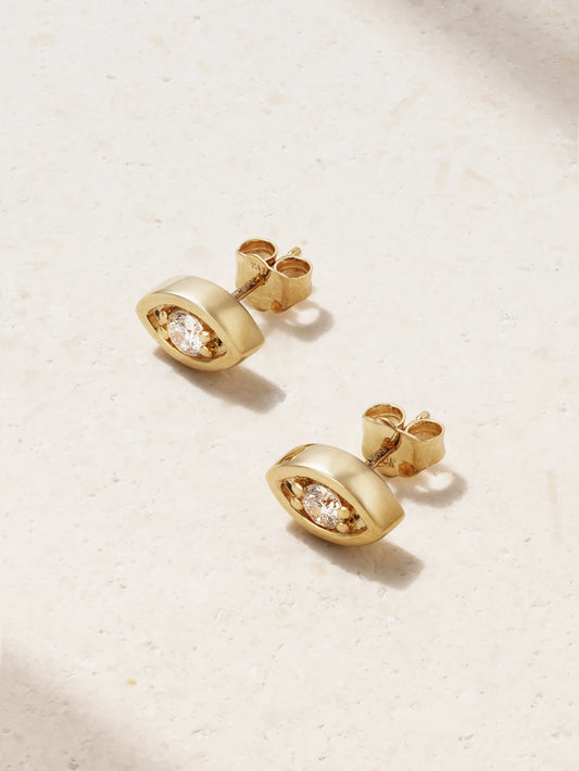 Evil Eye 14-karat Gold Diamond Earrings