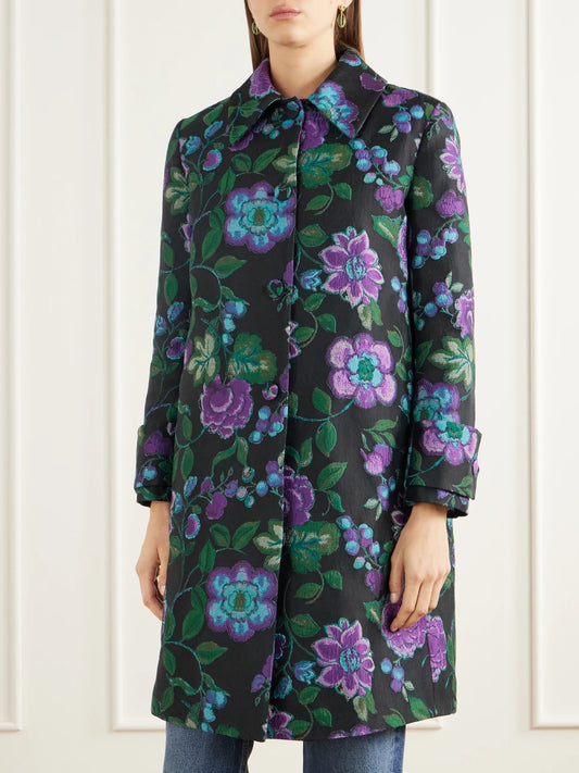 La DoubleJ Precious Floral-jacquard Coat