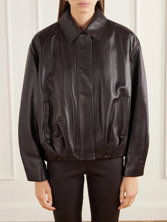 ARMA Melis Pleated Leather Jacket