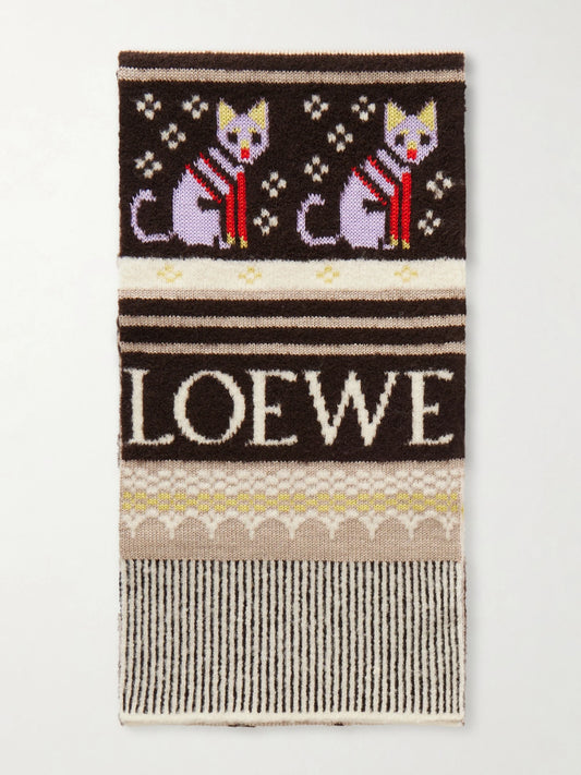 LOEWE Intarsia-knit Wool-blend Scarf
