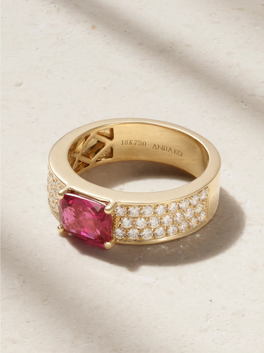 18-karat Gold, Ruby And Diamond Ring