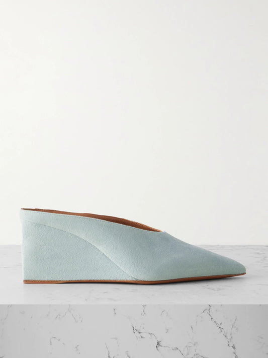 75 Suede Wedge Mules