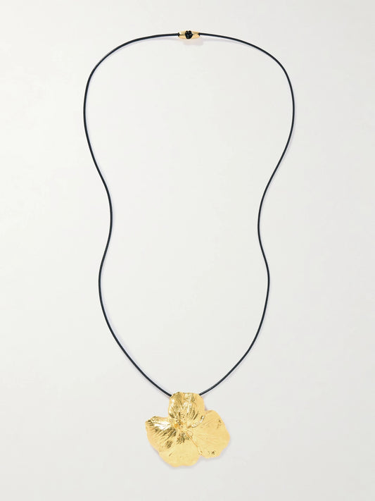 + Eden Rock St Barths Hibiscus Gold-plated And Cord Necklace