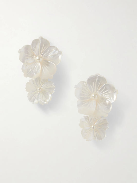 Geneva Mother-of-pearl, Gold-plated And Pearl Earrings