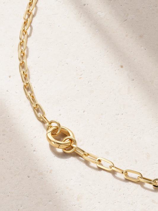 Refined Open Clip 18-karat Gold Necklace
