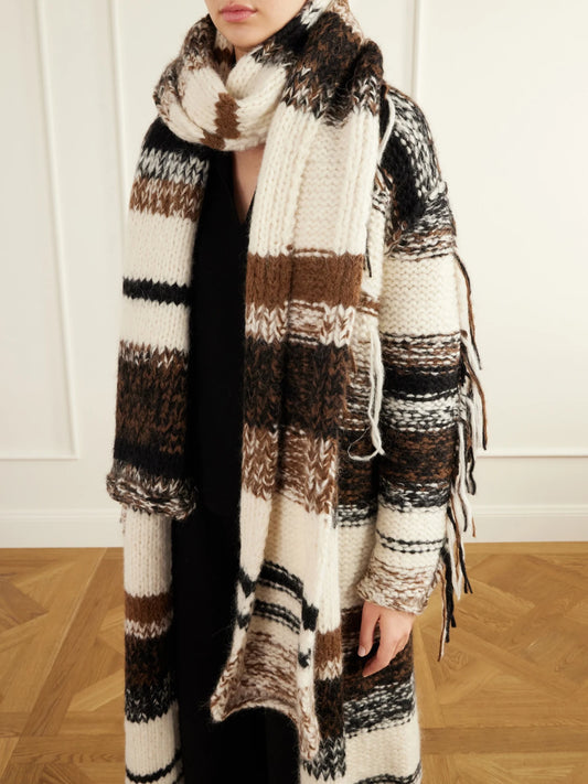 Lauren Manoogian Rio Striped Alpaca, Pima Cotton And Merino Wool-blend Scarf