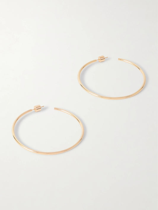 2" Thread Gold-plated Hoop Earrings