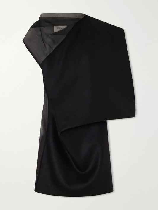 Sportmax Cesto Draped Virgin Wool And Silk Mini Dress