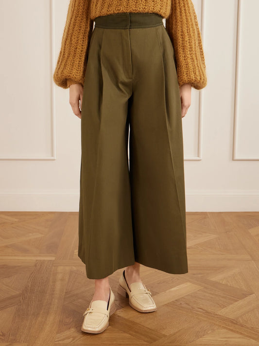 Zimmermann Valiant Pleated Cotton-twill Wide-leg Pants