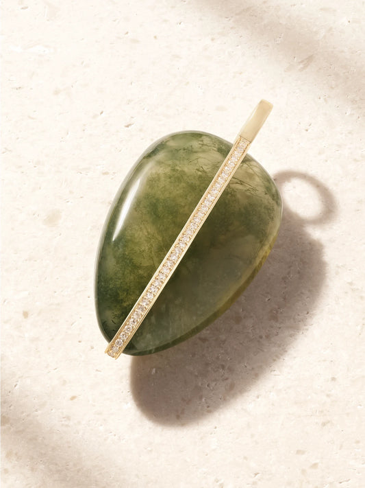 By Pariah Xl Pebble 14-karat Recycled Gold, Diamond And Agate Pendant