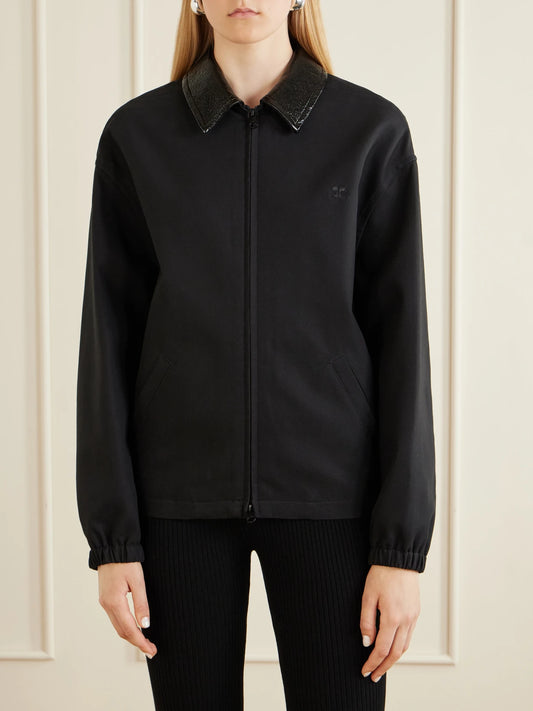 COURREGES Logo-embroidered Cotton Canvas Bomber Jacket