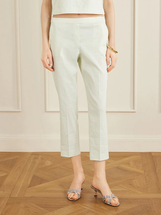 Treeca Linen-blend Straight-leg Pants