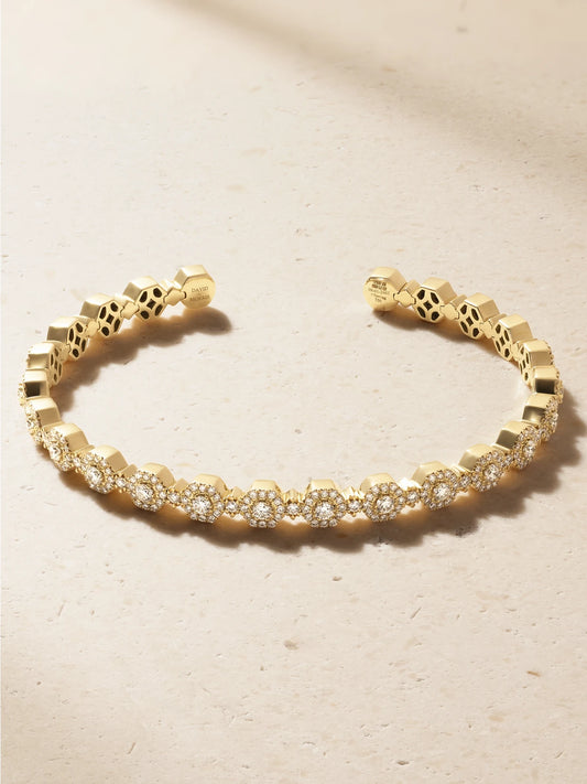 Triolette 18-karat Gold Diamond Bangle