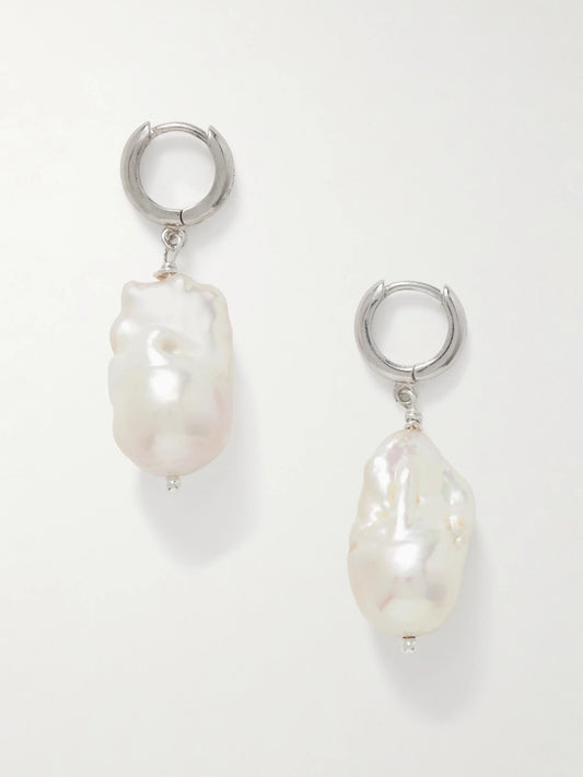Host Silver Pearl Hoop Earrings