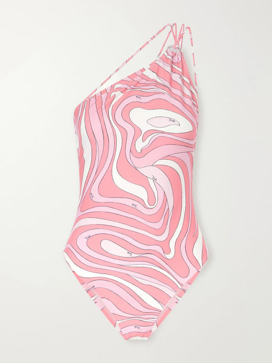 PUCCI Printed One-shoulder Swimsuit