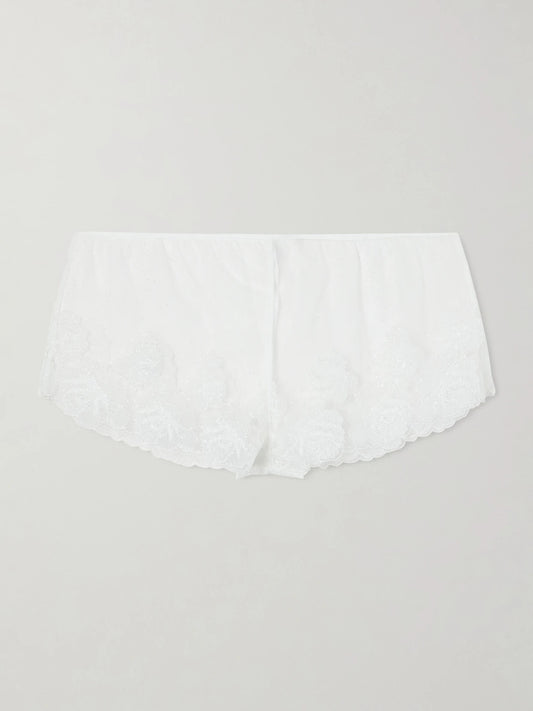Fleur Veloutes Embroidered Mesh Briefs