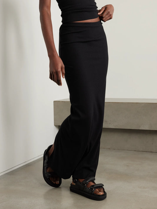 Emma Ribbed Stretch-jersey Maxi Skirt