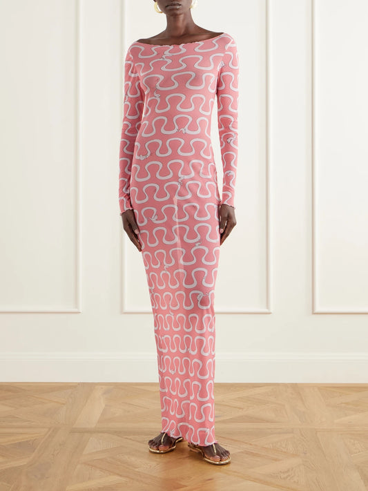 PUCCI Printed Stretch-tulle Maxi Dress