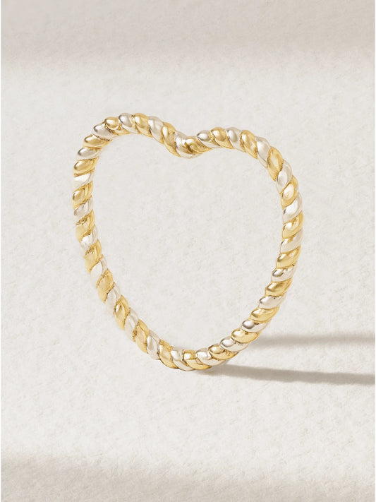 9-karat White And Yellow Gold Ring