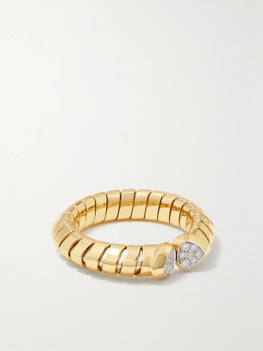 Trisolina 18-karat Gold, Silver And Diamond Ring