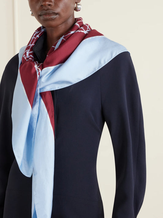 Fishnet Printed Silk-twill Scarf