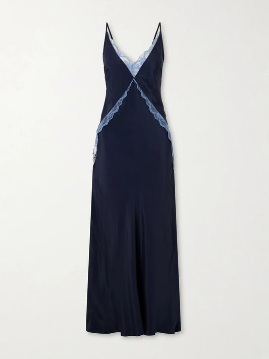 Elsie Lace-trimmed Crepe Gown