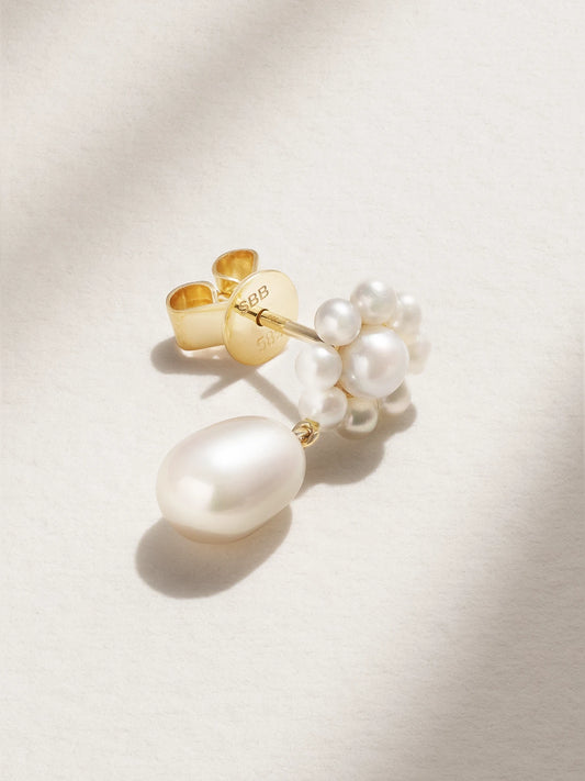 Chambre De Fleur 14-karat Gold Pearl Single Earring