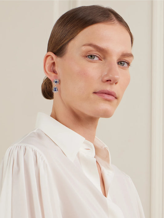 18-karat White Gold, Sapphire And Diamond Earrings