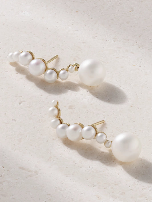 Mateo 14-karat Gold Pearl Earrings